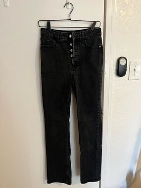 Old Navy Black High-Rise Button-Front Jeans